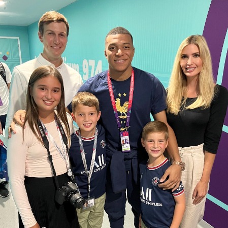 Theodore James Kushner and his family met Kylian Mbappe.